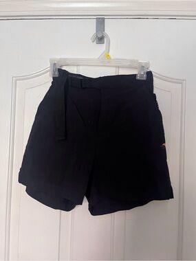 Black Athletic Shorts with Adjustable Belt